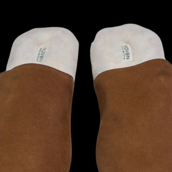 Haven Well Within Leather Brown Slippers Faux-Fur Lining Slides Women Size 9 - Picture 7 of 16